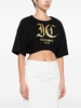 logo-print cotton crop top