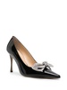 Double Bow 95mm leather pumps