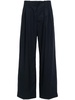 pleated straight-leg trousers