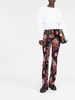 floral print high-waisted trousers