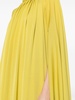 asymmetric draped silk gown