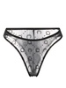 Crescent-moon flocked mesh briefs