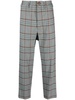 Cruise tartan-check drop-crotch trousers