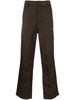 crinckled-finish straight-leg trousers 