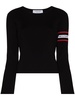 logo-trim jumper