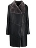 off-centre fastening fur coat