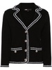 contrasting-trim buttoned cardigan