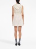 logo-jacquard hooded minidress