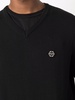 logo-patch V-neck jumper