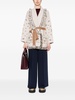 paisley-jacquard frayed cardigan