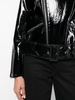 glossy faux leather jacket