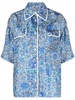 floral-print silk shirt