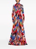 Marmo-print long cotton skirt