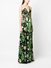 Hawaii printed silk maxi dress