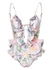 Halliday Waterfall Frill ruffled floral swimsuit