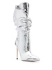 105mm snakeskin-effect metallic boots