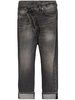 stonewashed straight-leg jeans