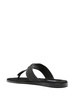 Black Logo Plaque Leather Flip Flops