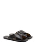 square-toe leather slides