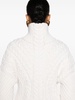 slash-detailing cable-knit jumper