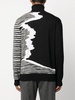 stripe-pattern roll-neck jumper