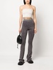 lurex-detailing flared knitted trousers