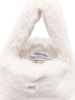 logo lettering faux-fur tote bag 