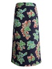 strawberry-print silk midi skirt