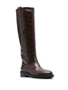 knee-length leather boots