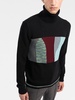 patchwork-motif roll neck jumper