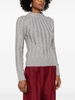 rhinestone-embellished cable-knit jumper