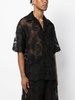 lace-detailed short-sleeve shirt