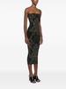 baroque-jacquard metallic midi dress