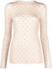 crystal-embellished semi-sheer top