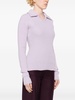 polo-collar ribbed jumper