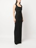 square-neck slim-cut gown