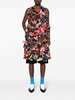 floral-appliqué botanical-print dress