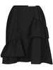 Vanilla quilted-effect midi skirt