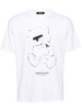 teddybear-print cotton T-shirt