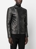 skull bones metallic leather jacket