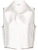 sleeveless twill shirt