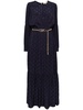 Empire logo belted maxi dress