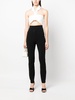 high-waisted stretch-cotton trousers