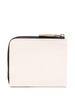 White Logo-Embroidered Leather Wallet