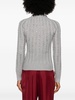 rhinestone-embellished cable-knit jumper