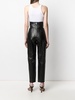 high-waisted leather trousers