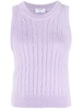 cable-knit crew-neck vest