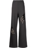 Claw cut-out cotton track pants