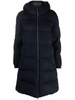 funnel-neck padded wool coat