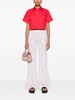 zigzag-woven wide-leg trousers